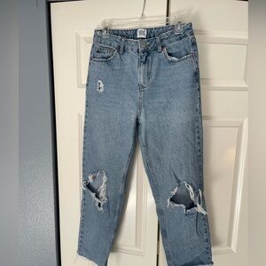 BDG Light Blue Distressed Straight Leg Jeans